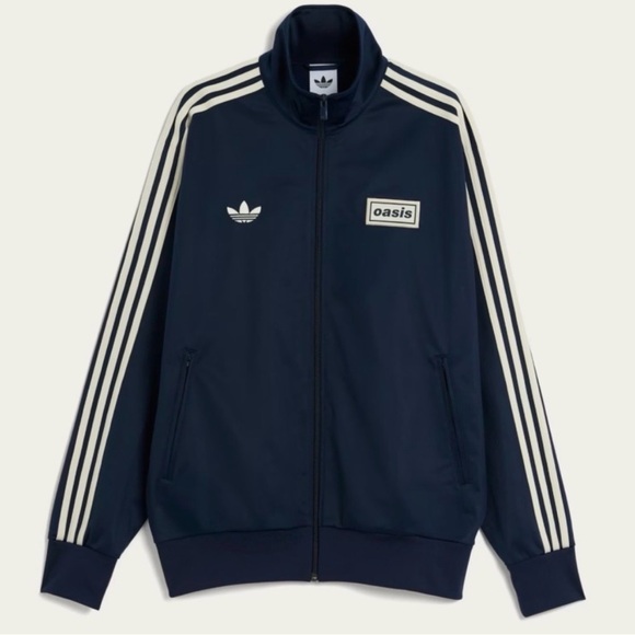Adidas Dark Blue Windbreaker with White Stripes